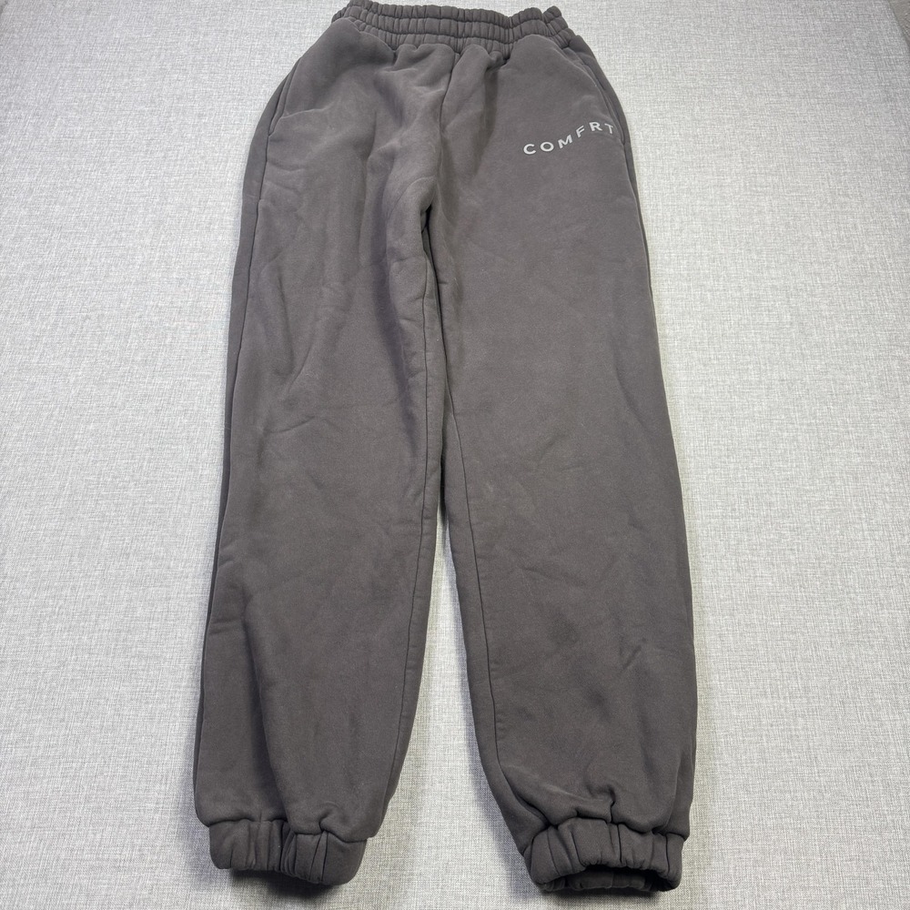 COMFRT Fleece Jogger Sweatpants Mens Medium Gray Elastic Waist‎ Relaxed Tapered